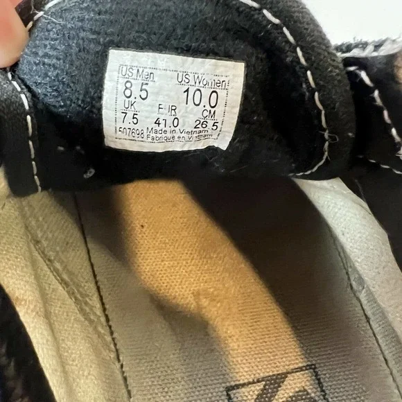 Vans Off The Wall Womens Size 10 Lace Up Sneakers Black White Low Top Skate Shoe - Picture 10 of 12